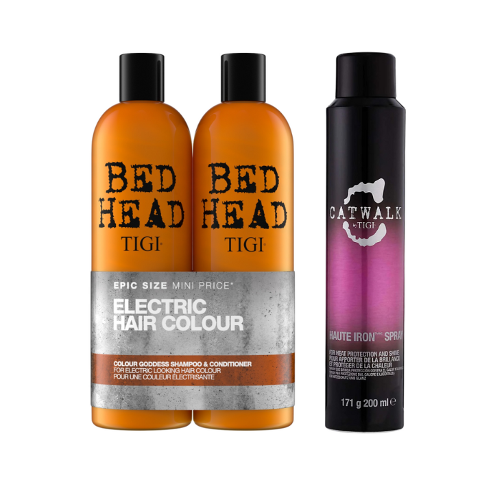 TIGI Bed Head Colour Goddess Duo & Catwalk Haute Iron Spray