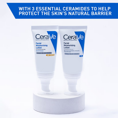 CeraVe Day & Night Facial Moisturising Duo for Dry Skin with SPF 50 and Niacinamide