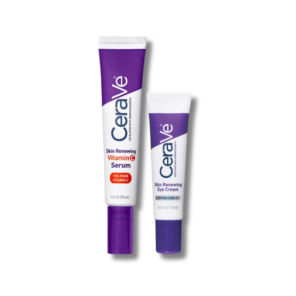 CeraVe Skin Renewing Duo for Visibly Brighter Smoother Skin with Vitamin C Serum and Eye Cream