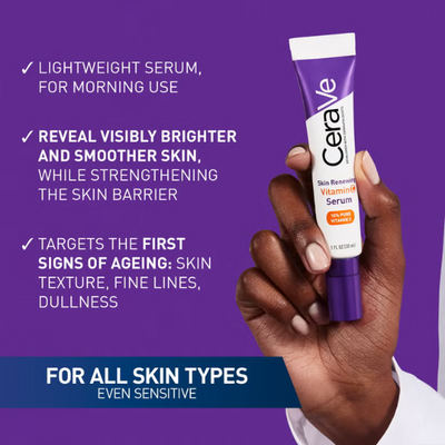 CeraVe Skin Renewing Duo for Visibly Brighter Smoother Skin with Vitamin C Serum and Eye Cream