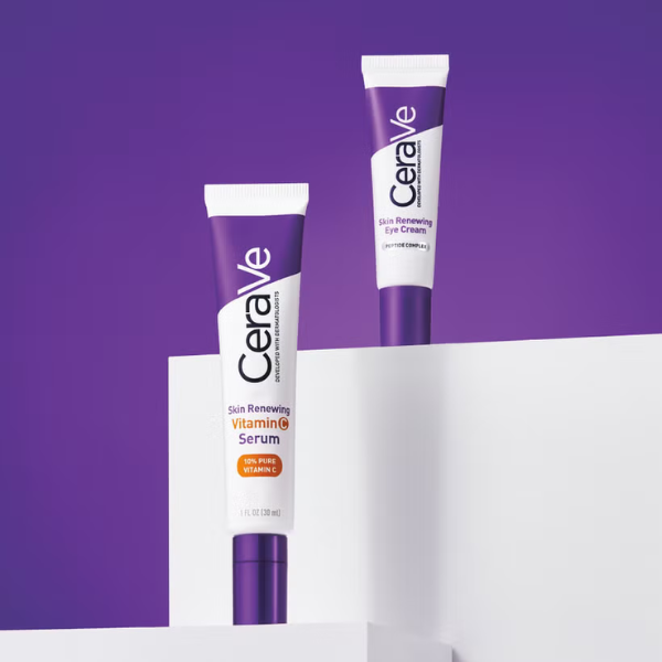 CeraVe Skin Renewing Duo for Visibly Brighter Smoother Skin with Vitamin C Serum and Eye Cream