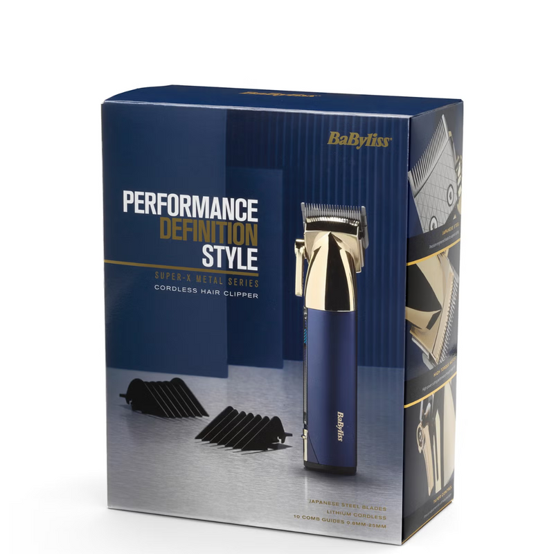 BaByliss Super-X Metal Series Cordless Hair Clipper - Blue