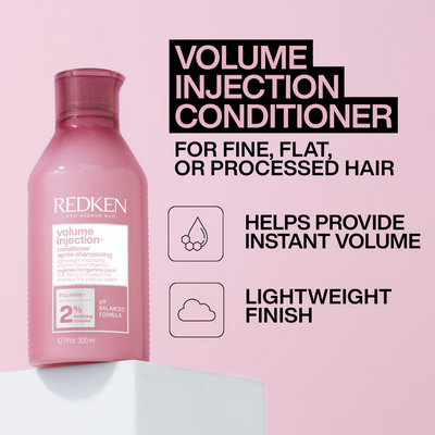 Redken Volume Injection Shampoo, Conditioner and One United Treatment Spray Routine for Fine/Flat Hair