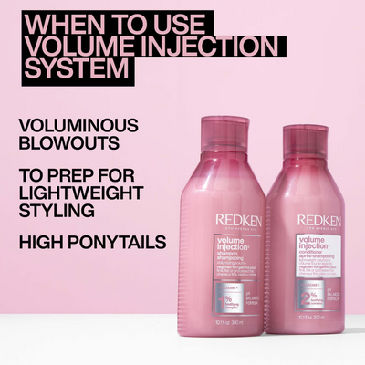 Redken Volume Injection Shampoo 300ml and Conditioner 300ml Set for Fine, Flat Hair, Adds Lift and Volume
