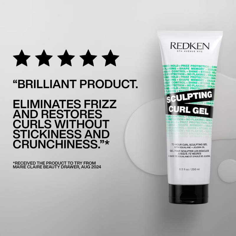 Redken Sculpting Curl Gel for Curly & Coily Hair, Up To 72-Hour Curl Hold Gel, Non-Sticky Formulation 250ml