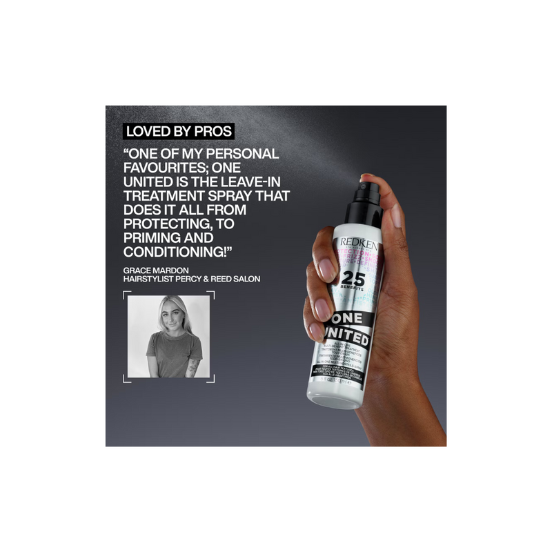Redken Acidic Bonding Concentrate Shampoo, Conditioner and One United Multi-Benefit Leave-In Treatment Bond Repair Bundle