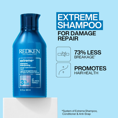 Redken Extreme Shampoo 300ml and Conditioner 300ml Bundle for Damaged Hair, with Protein and Strength Complex
