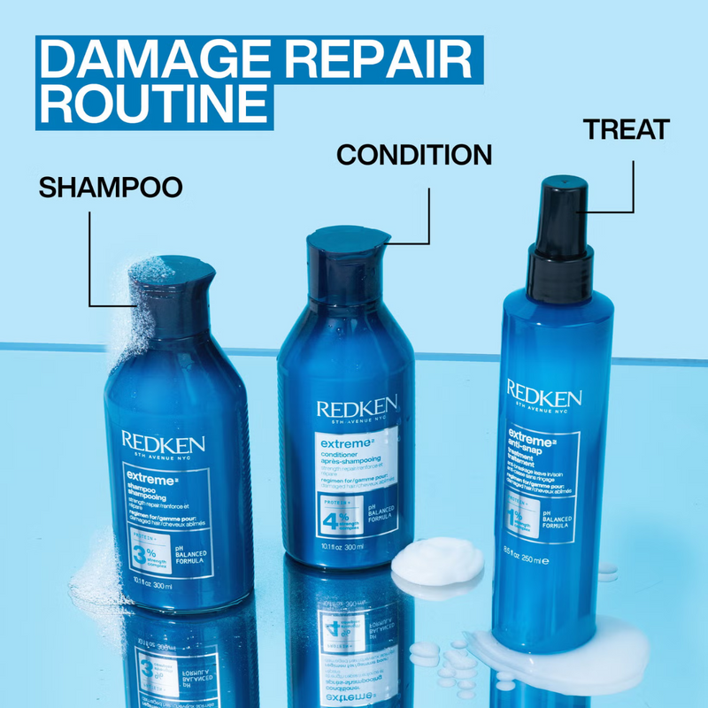 Redken Extreme Shampoo 300ml and Conditioner 300ml Bundle for Damaged Hair, with Protein and Strength Complex