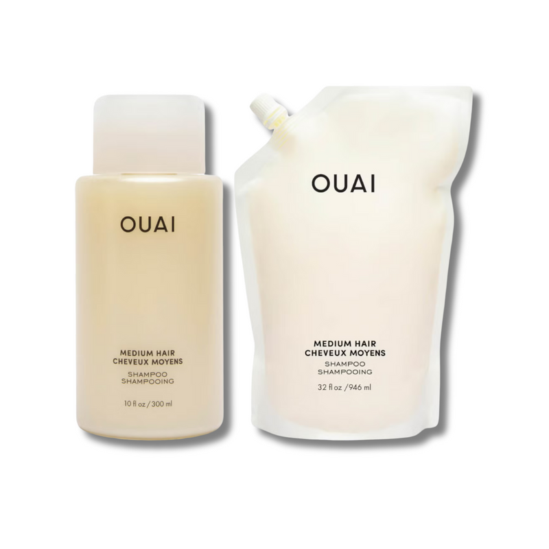 OUAI Medium Shampoo and Refill Bundle