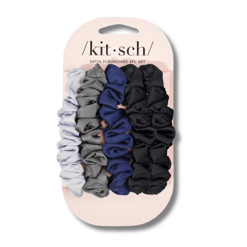 Kitsch Satin Petite Scrunchies 5 Piece Set - Midnight
