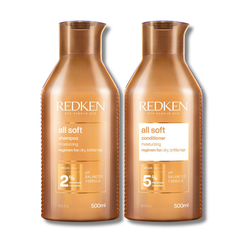 Redken All Soft Shampoo and Conditioner Routine for Dry, Brittle Hair Supersize 500ml