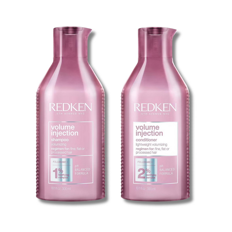 Redken Volume Injection Shampoo 300ml and Conditioner 300ml Set for Fine, Flat Hair, Adds Lift and Volume