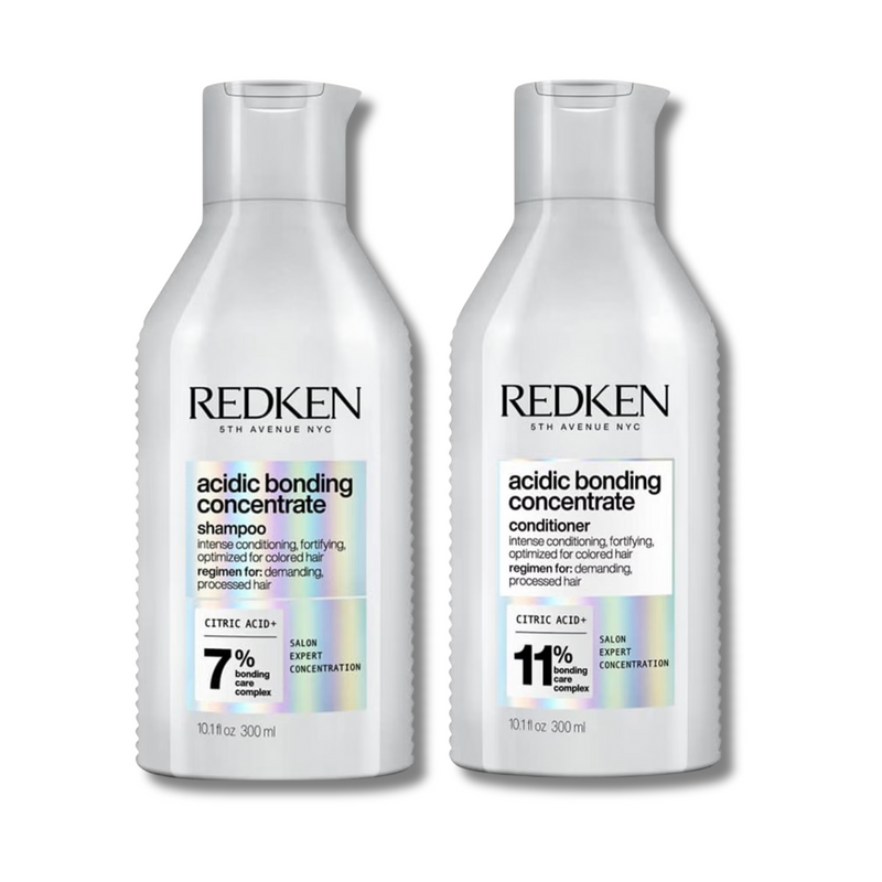 Redken Acidic Bonding Concentrate Shampoo 300ml and Conditioner 300ml Bundle, Bond Repair for Damaged Hair