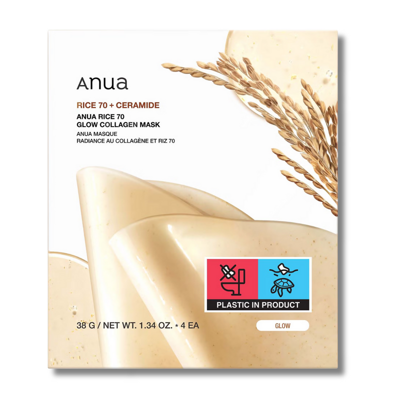 Anua Rice 70 Glow Collagen Mask (4 Sheets) 38g