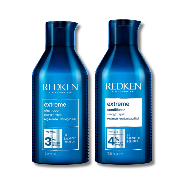 Redken Extreme Shampoo 300ml and Conditioner 300ml Bundle for Damaged Hair, with Protein and Strength Complex