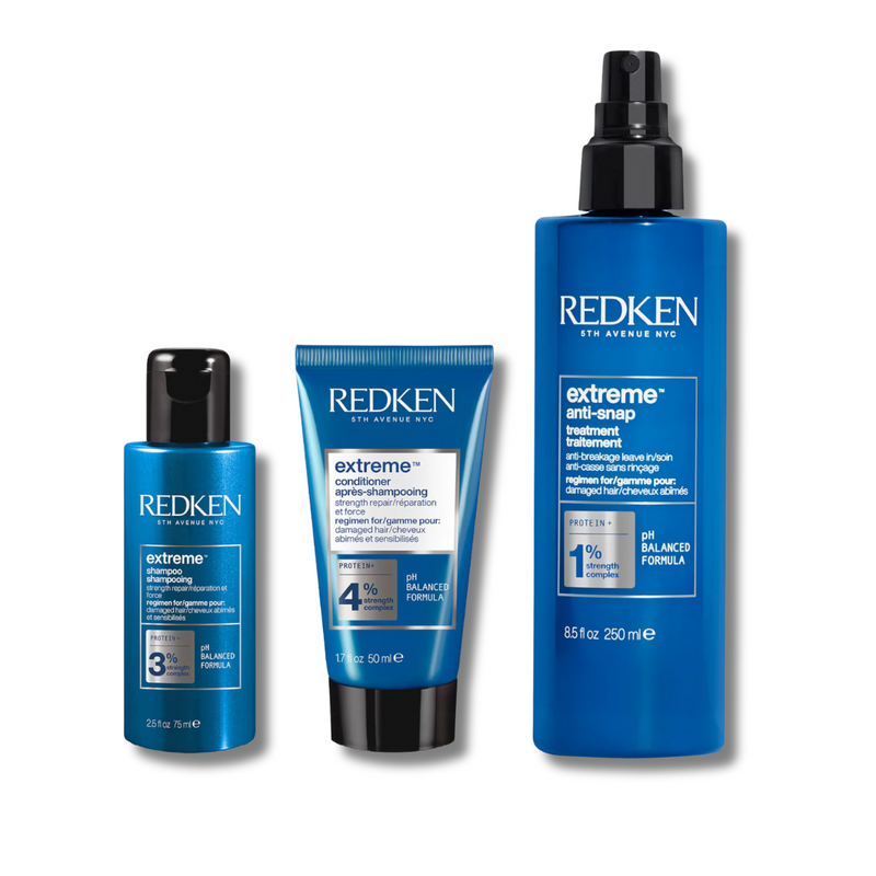 Redken Extreme Shampoo 75ml, Conditioner 50ml and Anti-Snap Anti-Breakage Spray 250ml Bundle for Damaged Hair (Worth £35.41)