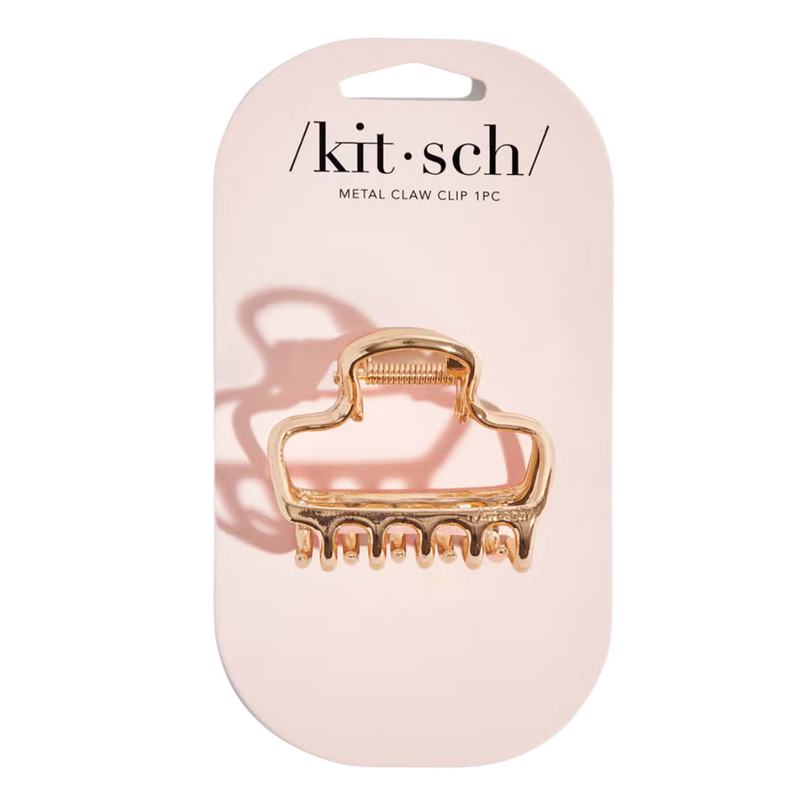 Kitsch Metal Medium Open Shape Puffy Claw Clip - Gold
