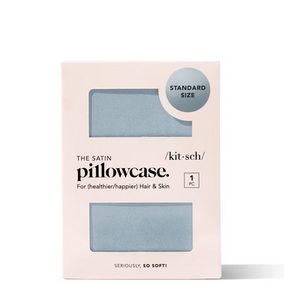 Kitsch Standard Satin Pillowcase - Haze Blue