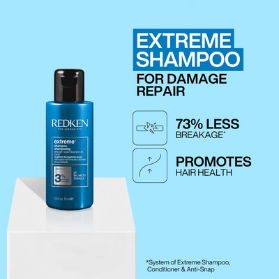 Redken Extreme Shampoo 75ml, Conditioner 50ml and Anti-Snap Anti-Breakage Spray 250ml Bundle for Damaged Hair (Worth £35.41)