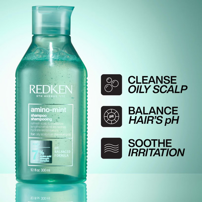Redken Amino Mint Scalp Cleansing Shampoo For Greasy Hair and Oily Scalps 300ml