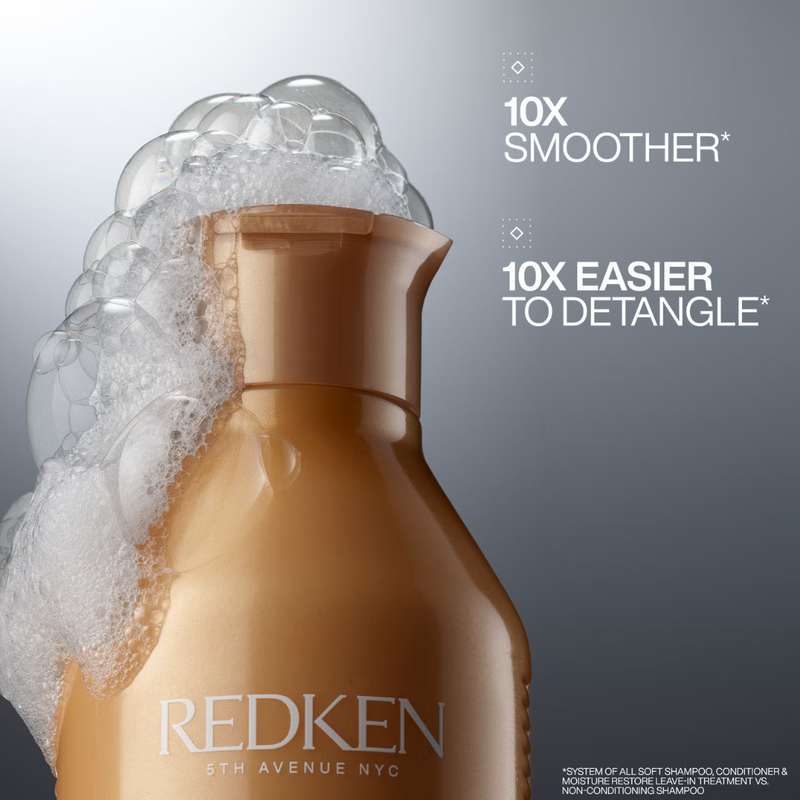 Redken All Soft Shampoo, Conditioner and One United Multi-Benefit Treatment Spray Hydrating Bundle for Dry Hair