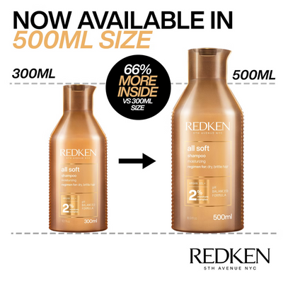 Redken All Soft Shampoo and Conditioner Routine for Dry, Brittle Hair Supersize 500ml