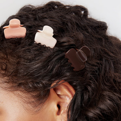 Kitsch Recycled Plastic Mini Puffy Rosewood Claw Clips 8 Piece Set