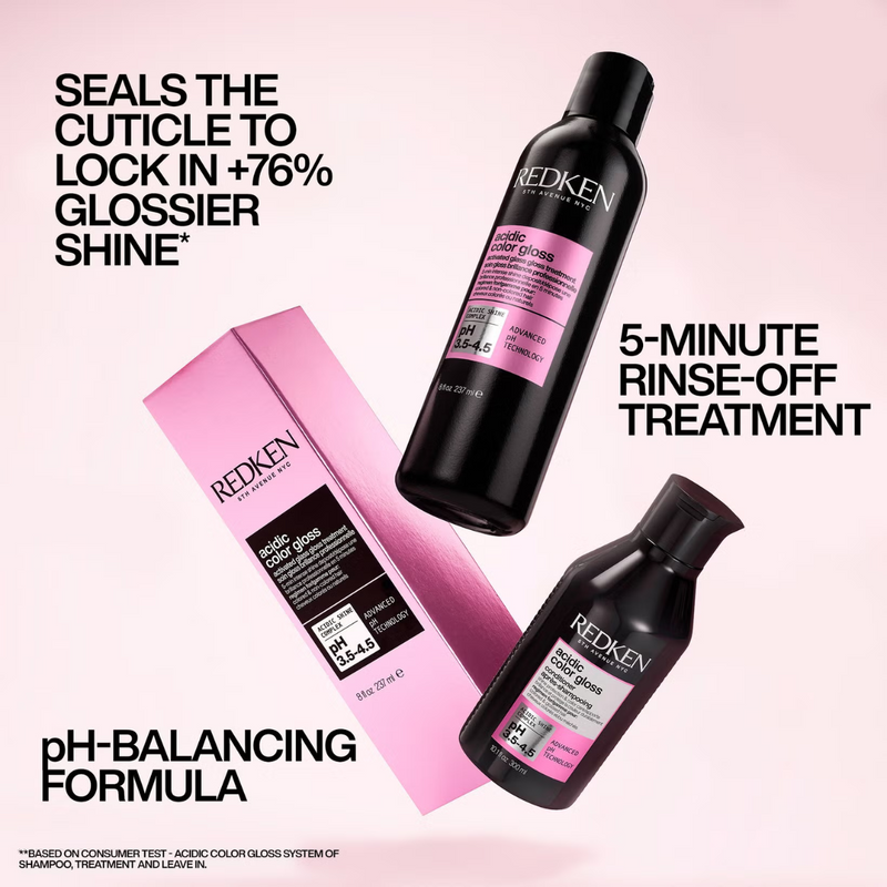 Redken Acidic Color Gloss Shampoo Mini 75ml, Activated Glass Gloss Treatment 237ml and Conditioner Mini 50ml (Worth £43.21)