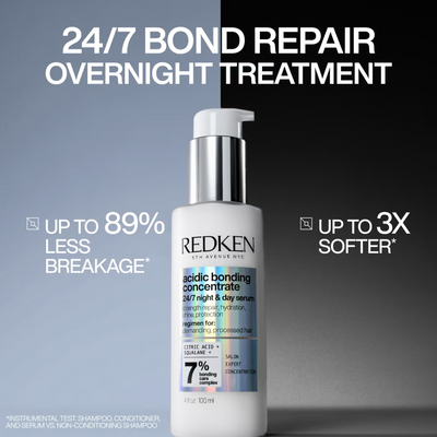 Redken Acidic Bonding Concentrate 24/7 Night and Day Hair Serum, Repair & Strengthen Damaged Hair 100ml