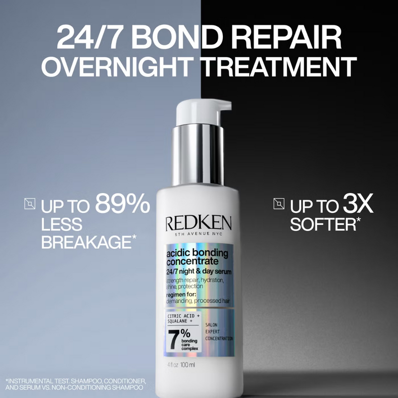 Redken Acidic Bonding Concentrate 24/7 Night and Day Hair Serum, Repair & Strengthen Damaged Hair 100ml