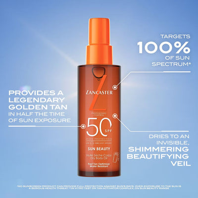 Lancaster Sun Beauty Satin Dry Oil Fast Tan Optimizer for Body SPF50 150ml
