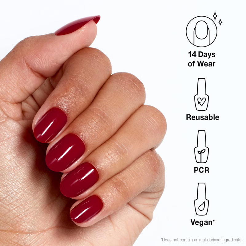 OPI xPRESS/ON Red Press On Nails Gel-Like Salon Manicure - Big Apple Red