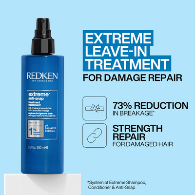 Redken Extreme Shampoo 300ml, Conditioner 300ml, Anti-Snap 250ml + Shampoo and Conditioner Travel Sizes Bundle (Worth £81.01)