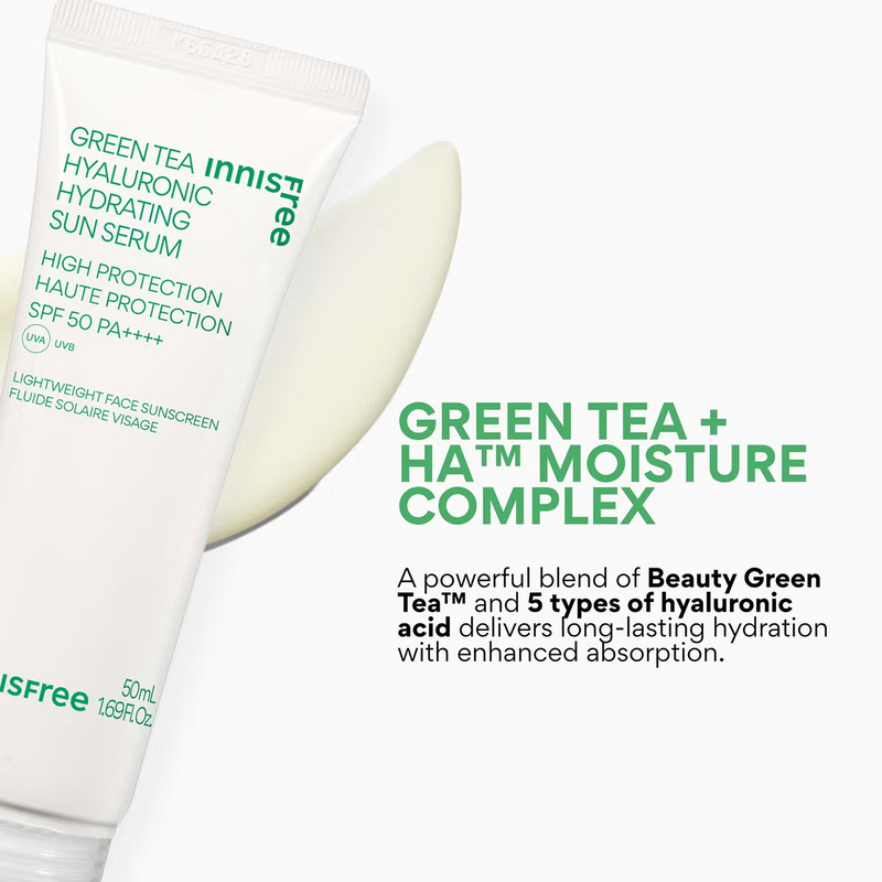 INNISFREE Green Tea Hyaluronic Moist Sun Serum SPF50 50ml