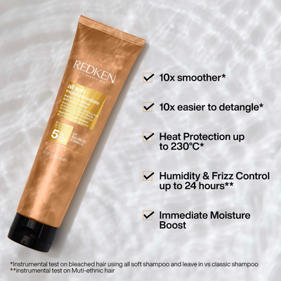 Redken All Soft Shampoo 75ml, Conditioner 30ml and Leave-in Treatment 150ml Bundle for Dry and Brittle Hair (Worth £33.82)