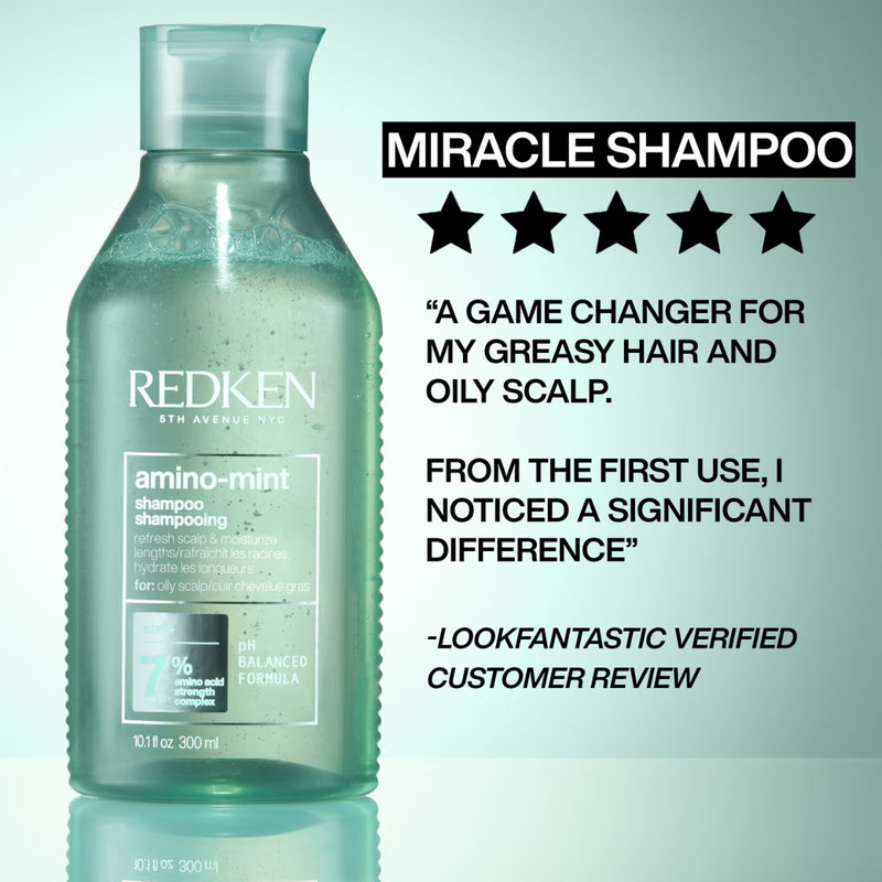 Redken Amino Mint Scalp Cleansing for Greasy Hair Shampoo and All Soft Conditioner Bundle