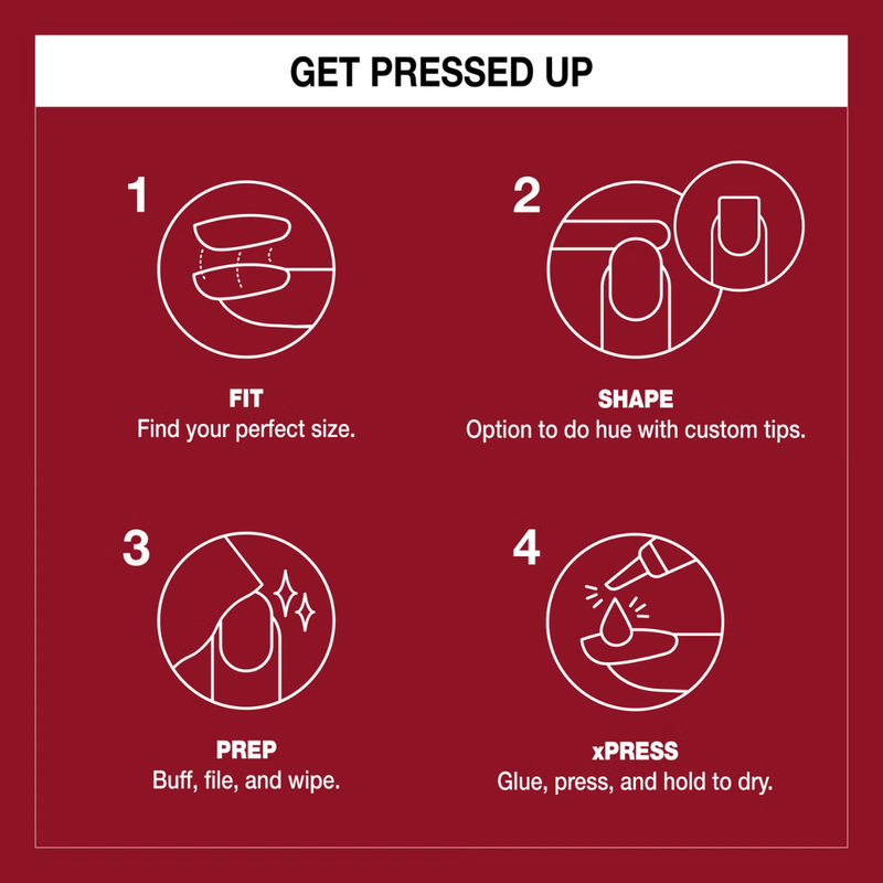 OPI xPRESS/ON Red Press On Nails Gel-Like Salon Manicure - Big Apple Red