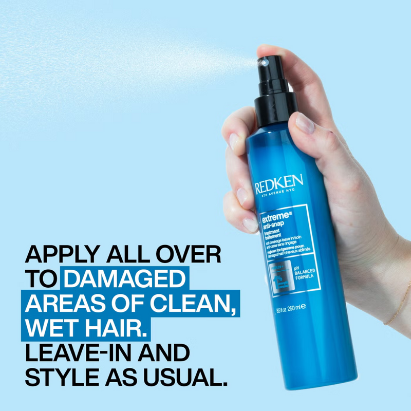 Redken Extreme Anti-Snap Leave-In Treatment for Damaged Hair, Reduce Appearance of Split Ends, with Protein 250ml