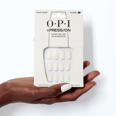 OPI xPRESS/ON White Press On Nails Gel-Like Salon Manicure - Funny Bunny