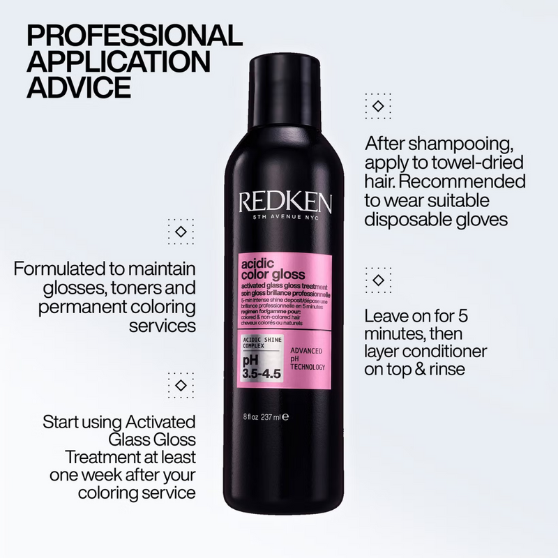 Redken Acidic Color Gloss Activated Glass Gloss Hair Treatment for Glass-Like Shine 237ml