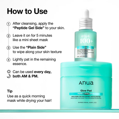 Anua PDRN 100 Hyaluronic Acid Glow Pad 180ml