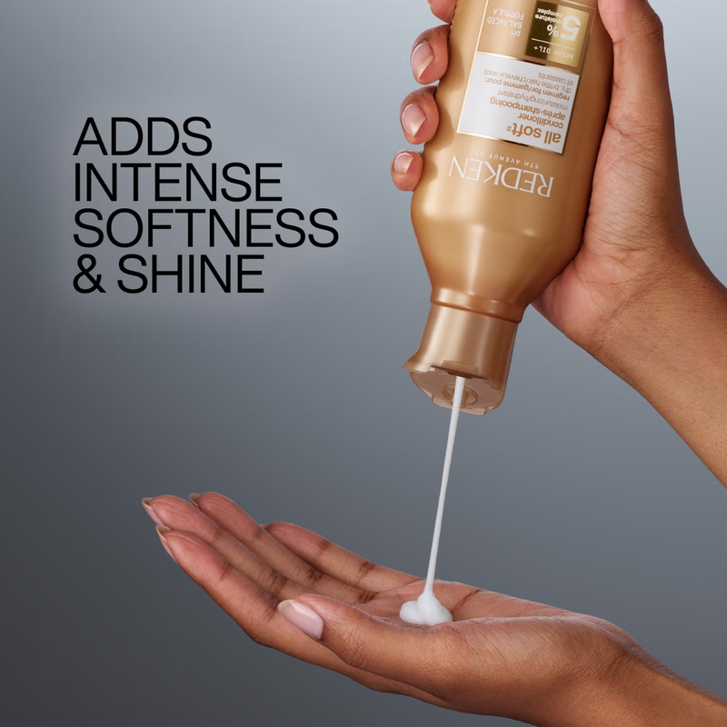 Redken All Soft Shampoo, Conditioner and One United Multi-Benefit Treatment Spray Hydrating Bundle for Dry Hair