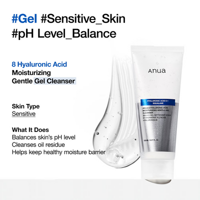 Anua 8 Hyaluronic Acid Moisturising Gentle Gel Cleanser 150ml