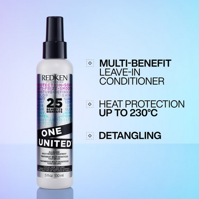 Redken Acidic Bonding Concentrate Shampoo, Conditioner and One United Multi-Benefit Leave-In Treatment Bond Repair Bundle