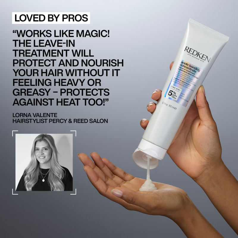 Redken Acidic Bonding Concentrate Leave-In Treatment, Bond Repair for Damaged Hair with Heat Protection 150ml