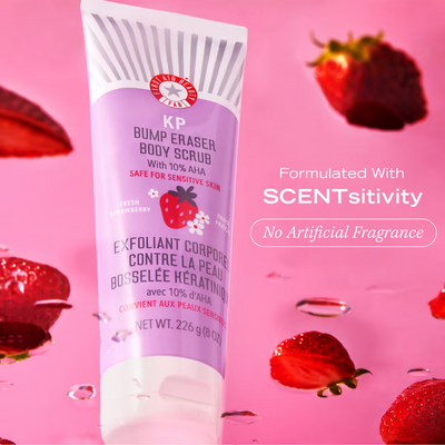 First Aid Beauty KP Bump Eraser Fresh Strawberry Body Scrub with 10% AHA 56.7g