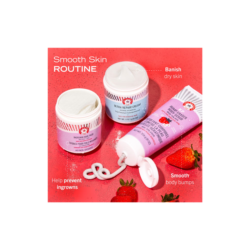 First Aid Beauty KP Bump Eraser Fresh Strawberry Body Scrub with 10% AHA 226g