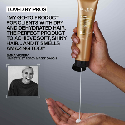 Redken All Soft Shampoo, Conditioner and Moisture Restore Leave-In Treatment, Hydrating Bundle, Softness & Shine, for Dry Hair