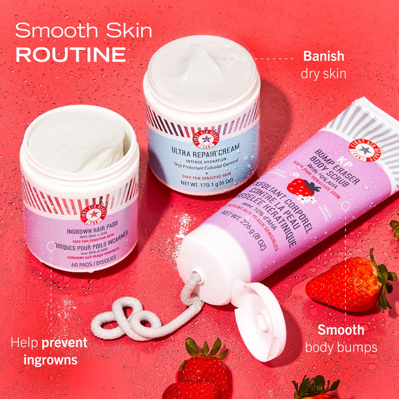 First Aid Beauty KP Bump Eraser Fresh Strawberry Body Scrub with 10% AHA 56.7g