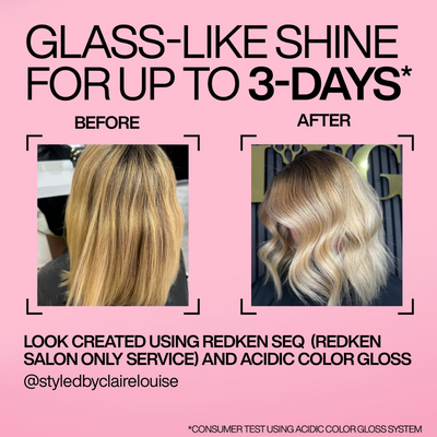Redken Acidic Color Gloss Shampoo 300ml, Conditioner 300ml and Heat Protection Treatment 45ml, Glass-Like Shine (Worth £57.49)